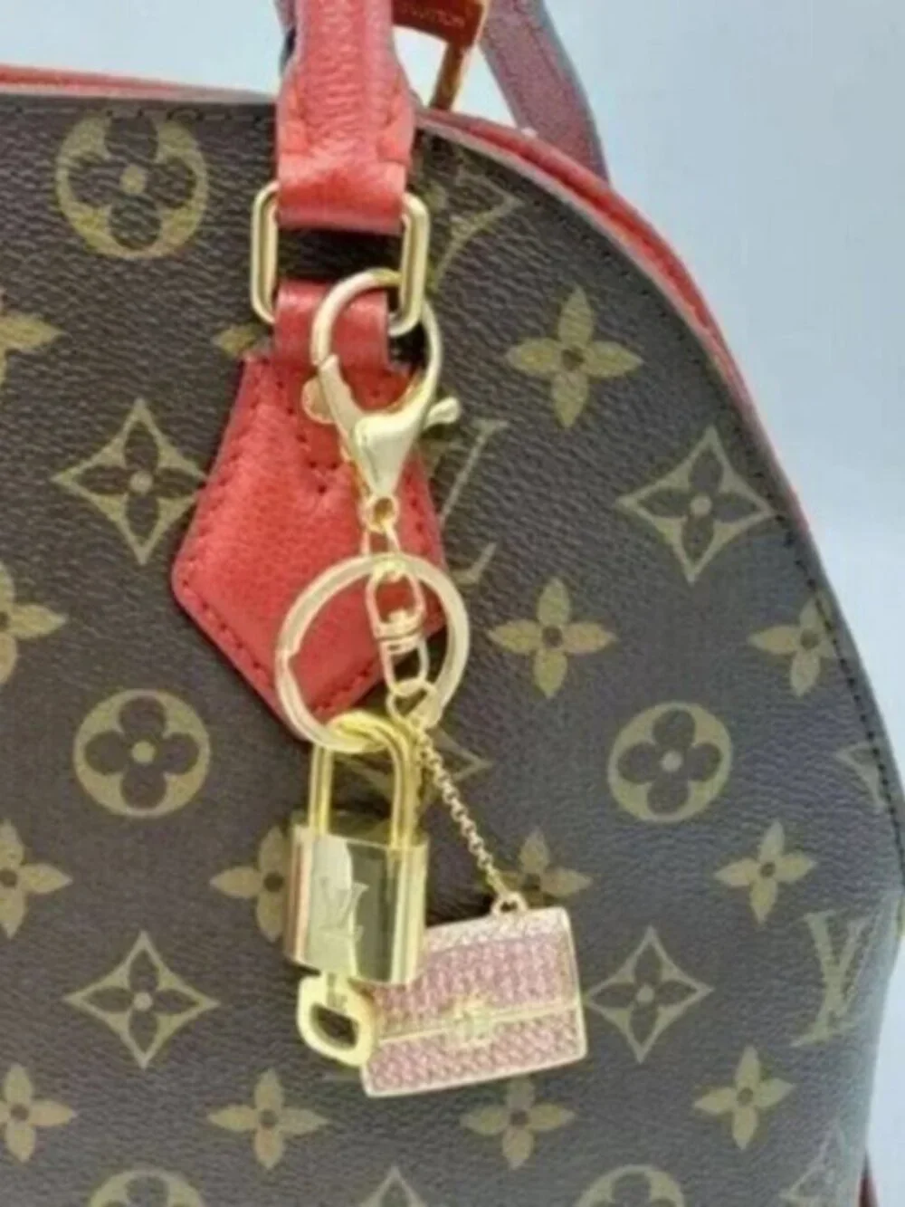 LV Gold Padlock 🔑 Authentic Louis Vuitton Charm + Unbranded Bag Keychain